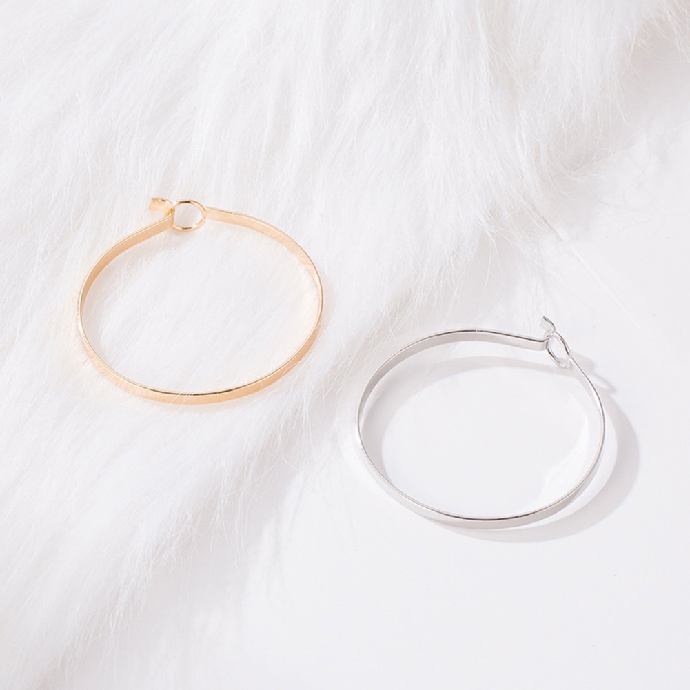 Hu Hu Hu Hu Hu Alat Bantu Pasang Kacamata♡ Gelang Bangle Open Desain Lingkaran Hollow Simple Untuk Wanita