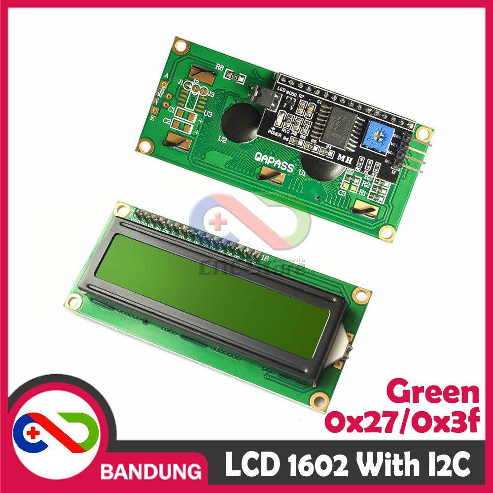 LCD 1602 16X2 CHARACTER GREEN BACKLIGHT+ I2C SERIAL INTERFACE MODULE