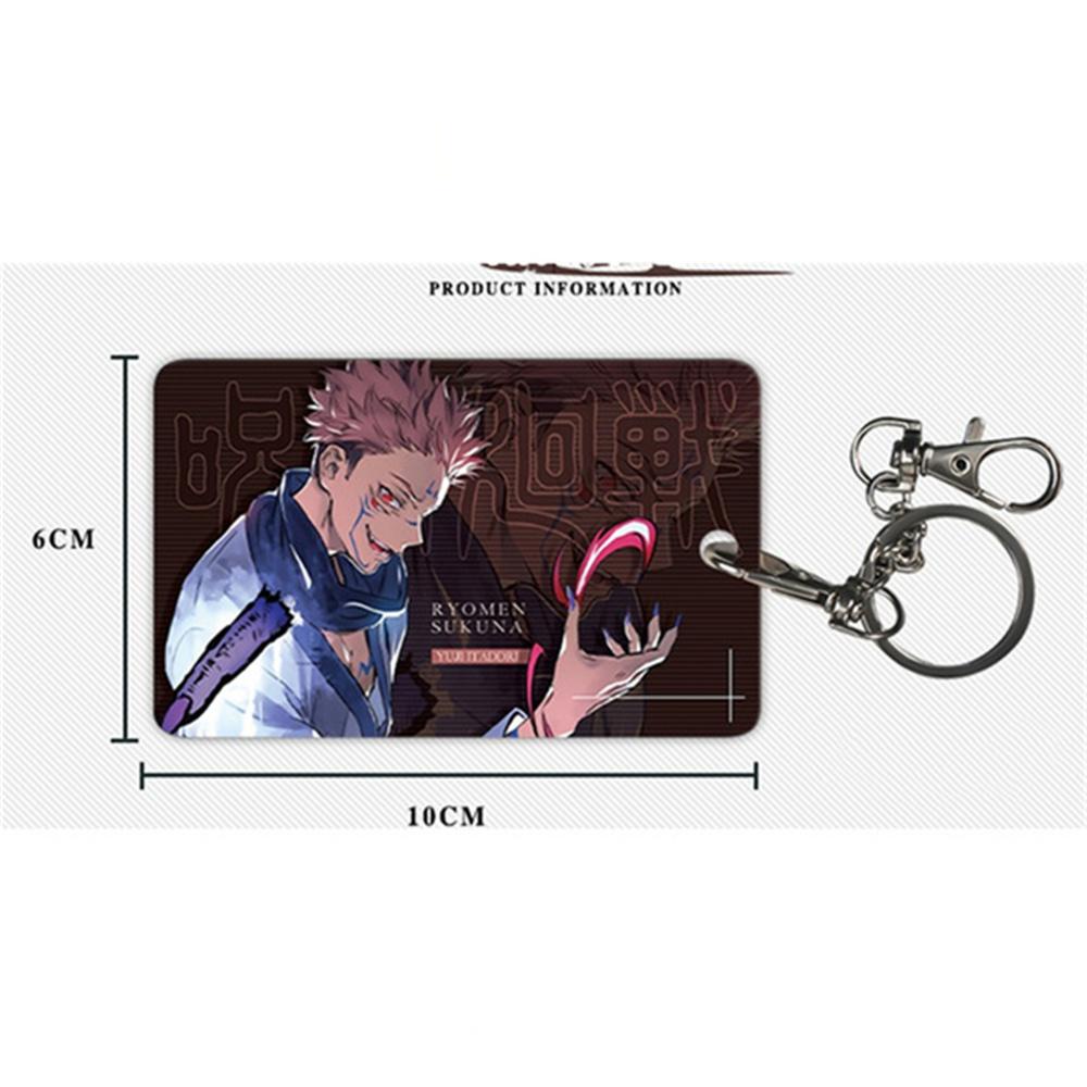 【 ELEGANT 】 Jujutsu Kaisen Card Holder Portable Anak Hadiah Cosplay Cover Bga Liontin Siswa Gantungan Kunci Kartu Case