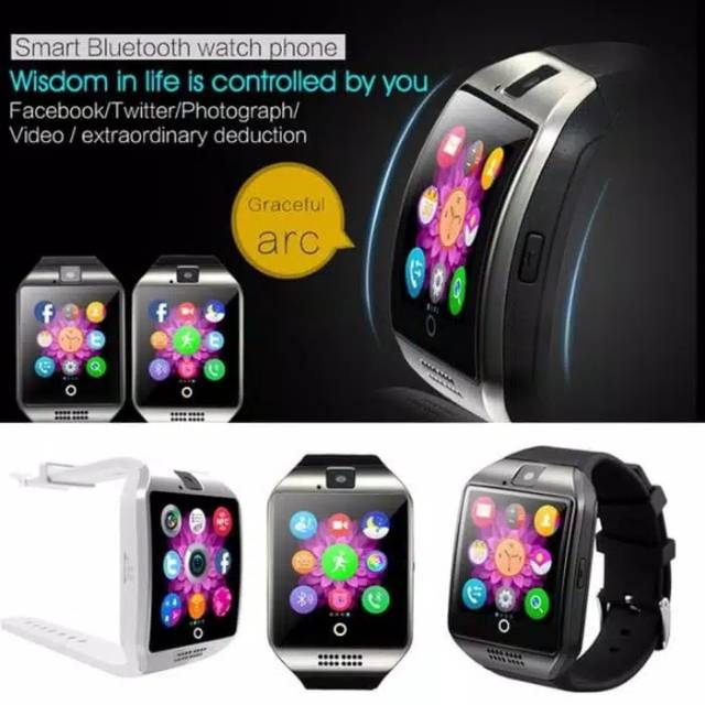 Smart watch jam tangan bisa faceboik twitter gps simcard single sim bisa pasang memory mmc memo