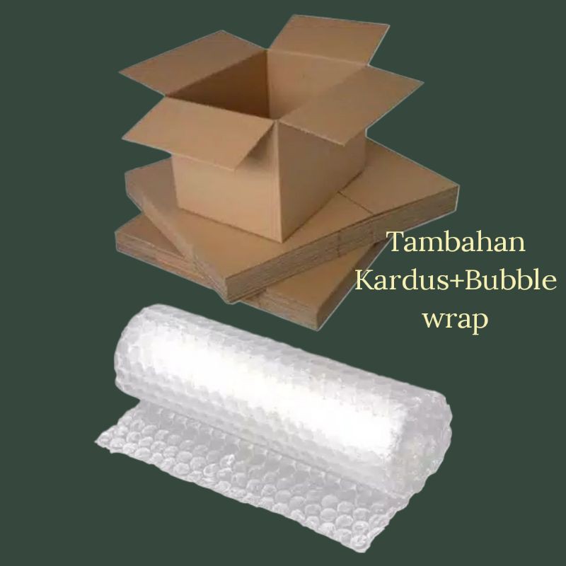 

Kardus dan bubble wrap (packing tambahan)