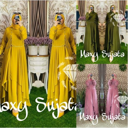 ASMARA MAXY SUJATA GAUN PESTA GAMIS SYAR'I MUSLIMAH WANITA KAIN IMPORT GROSIR KEKINIAN
