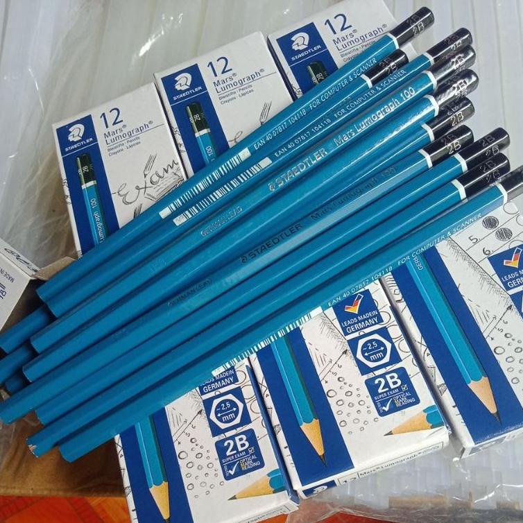 

(N9C5) pensil 2B staedler mars Lumograph 1lusin //Super@sekali