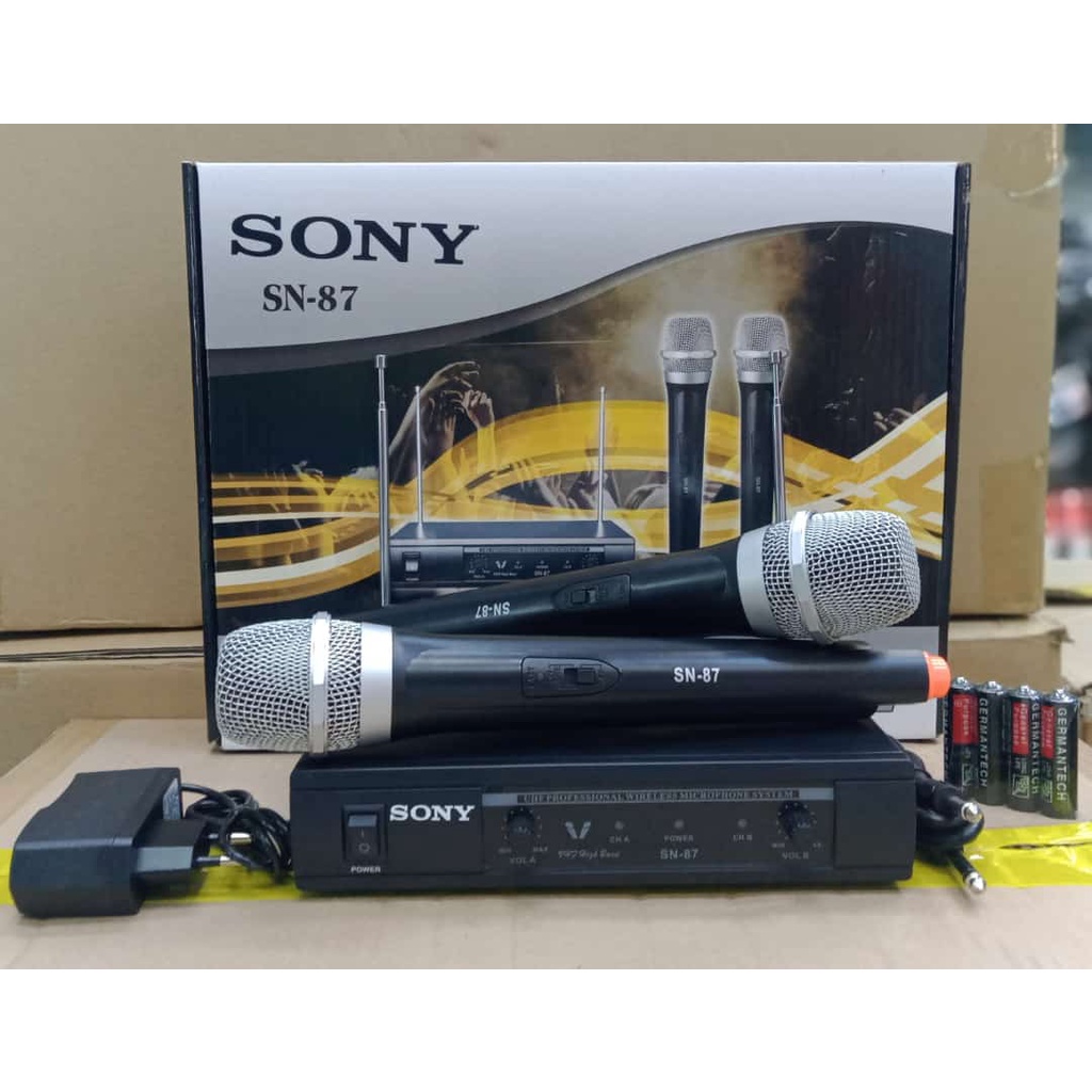 Microphone Wireless Karaoke Sony SN-87 Mikrofon Double Mic Tanpa Kabel