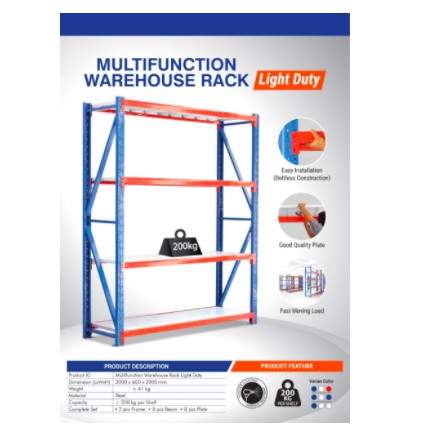 RACK GUDANG MULTIFUNCTION LIGHT DUTY 4 LAYER