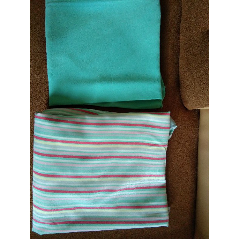 gamis syari warna mint motif salur (preloved)