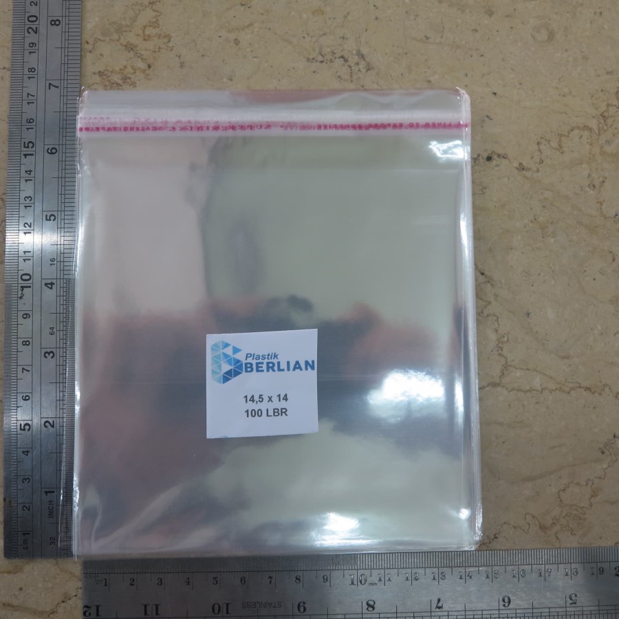 Plastik 14,5x14 cm Plastik opp Seal Plastik Lem Plastik OPP Tebal 18 Micron