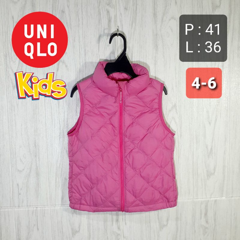(COD) UNIQLO Kids Vest Light Warm Padded Rompi Anak Bulang Bulu Angsa Sintesis Bekas Second Original