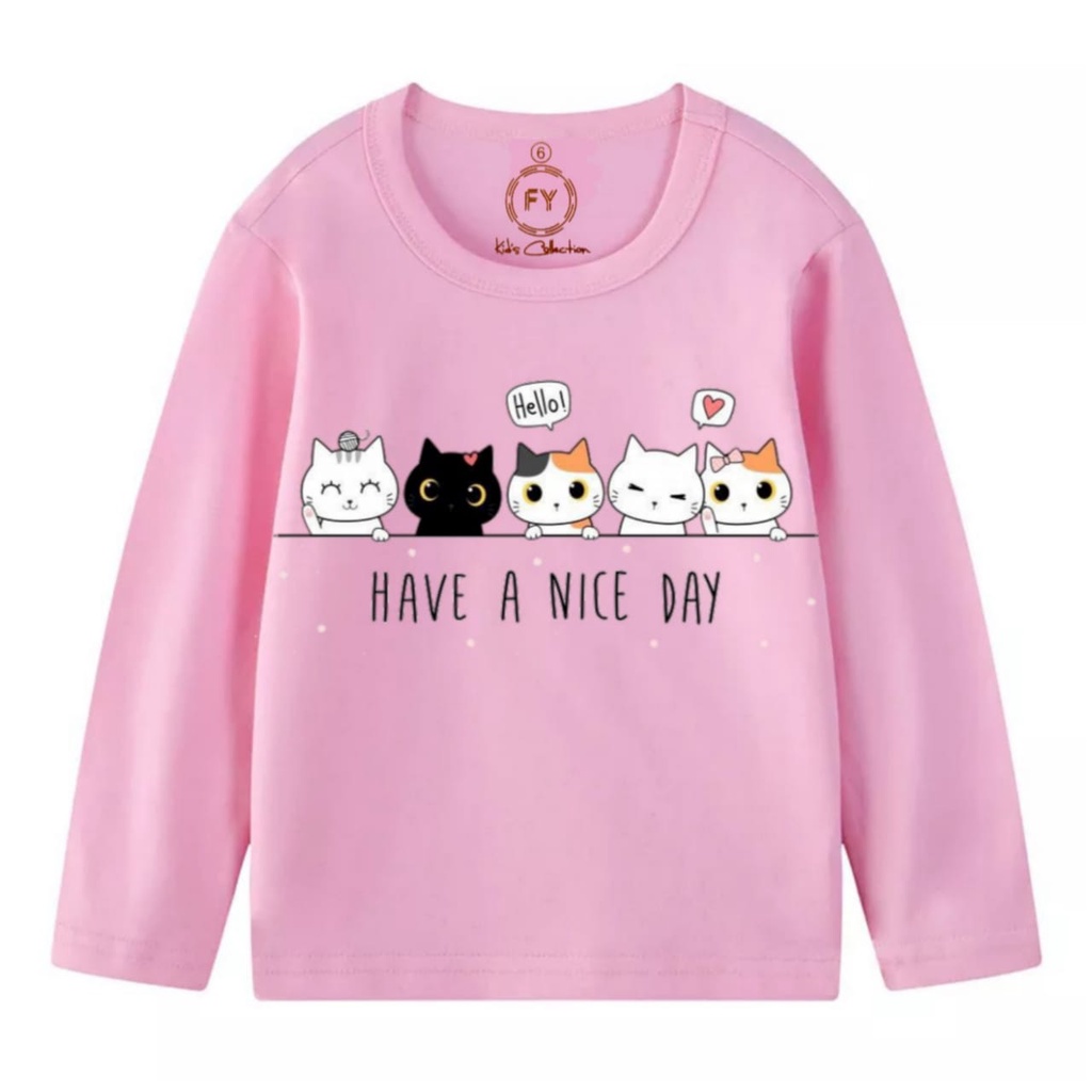 Rdkidzid Kaos Anak Perempuan Lengan Panjang / Baju Anak Cewek Karakter New 5Cat