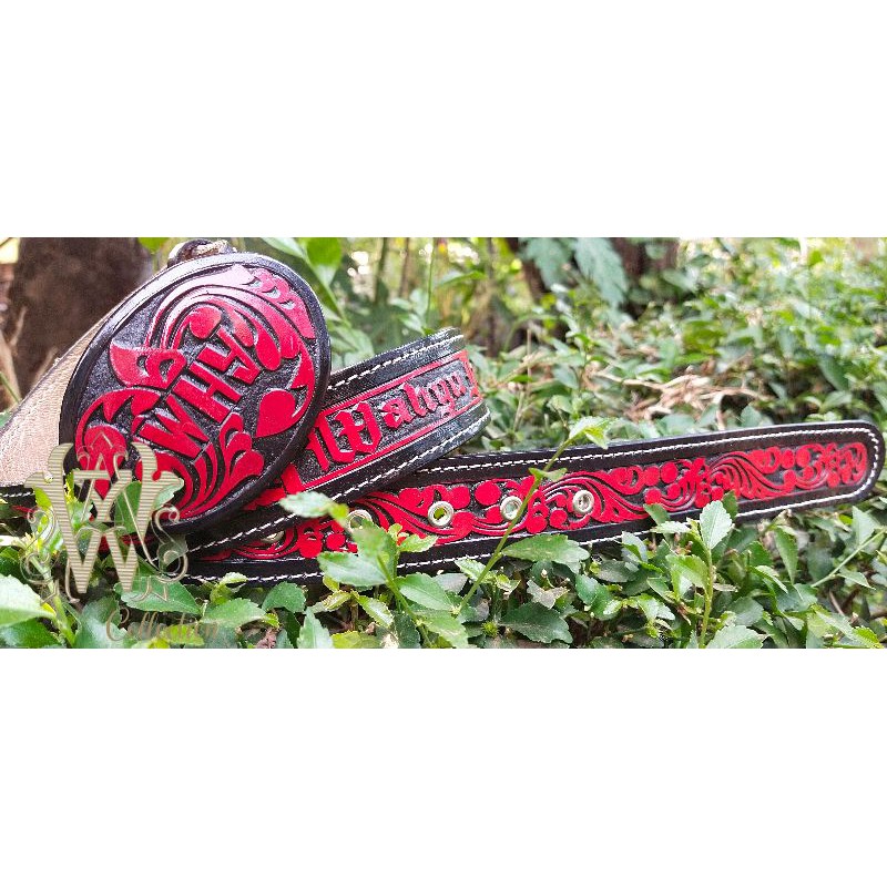 Sabuk kulit asli ,Sabuk ukir motif free ukir nama