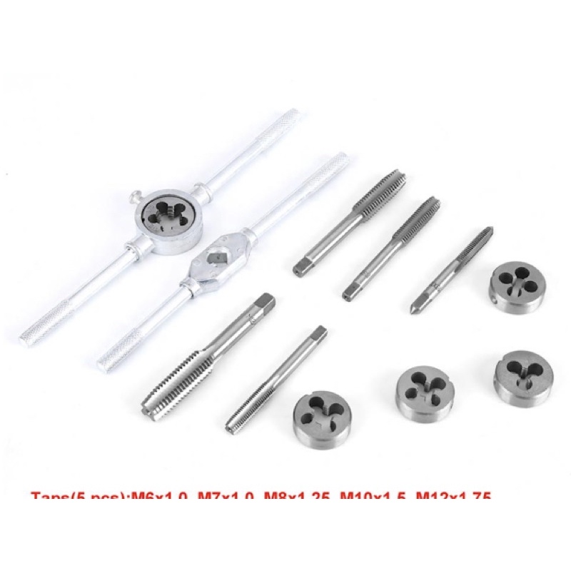 HAND TAP AND DIE SET 12PCS ALAT SNAI DRAT ULIR SNEI MUR BAUT