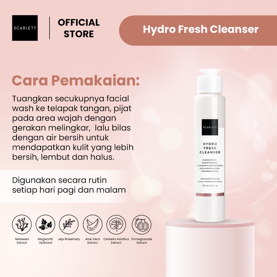 Scarlett Whitening Age Delay Hydro Fresh Cleanser Mencegah Penuaan Dini