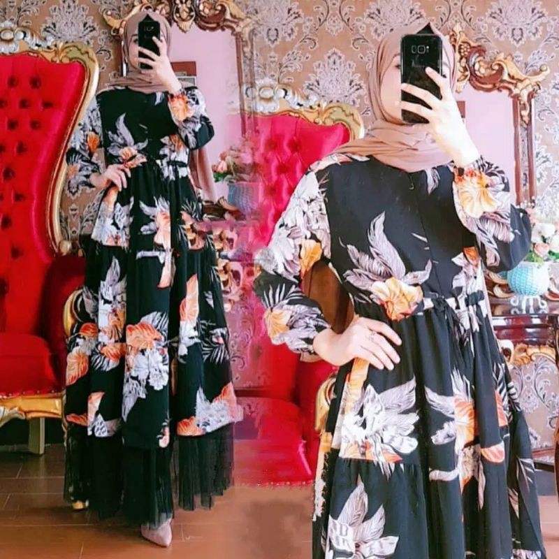 Pertiwi Maxy Dress | Thalia Maxi Tutu | Gamis Tile Katun Monalisa