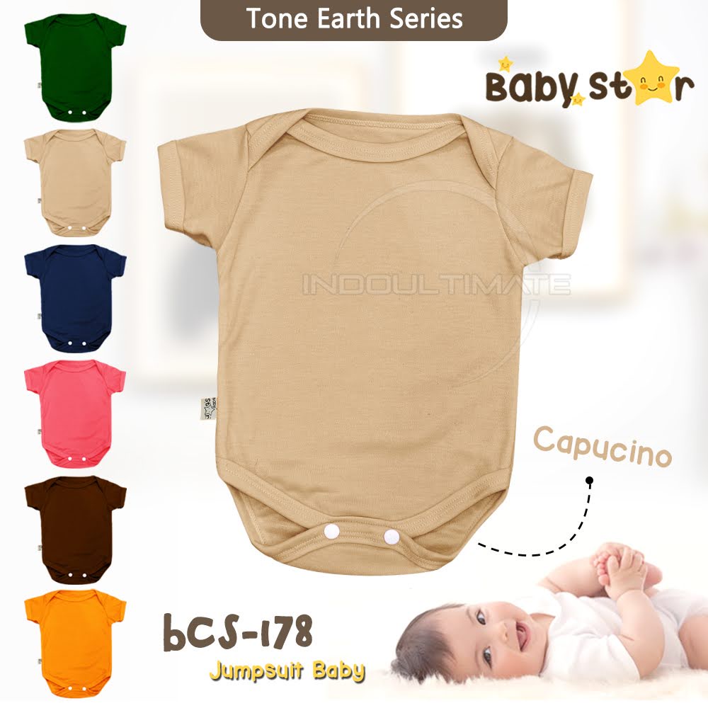 1 Pcs Jumsuit Bayi Jumper Bayi BABY STAR / BRIGHT STAR Baju Bayi Perempuan Laki Laki Cewek BY BCS-178 Baru Lahir