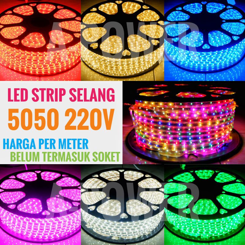 Lampu LED Strip Selang 5050 AC 220V (Meteran)