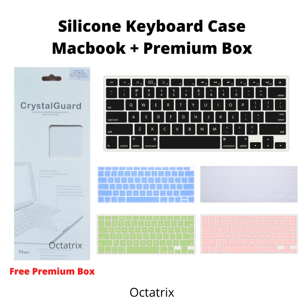 Pelindung Keyboard Macbook Silicone keyboard protector cover for Macbook Pro / Air Clear Bening