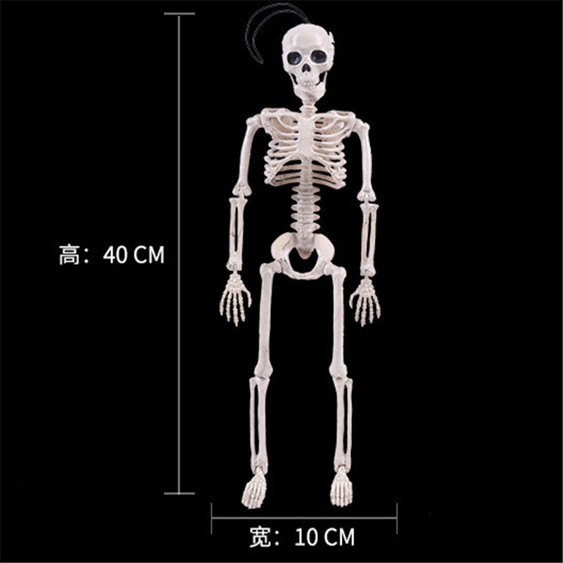 {LUCKID}Posable Skeleton Halloween Decor Scary Man Bone Creepy Party Decoration