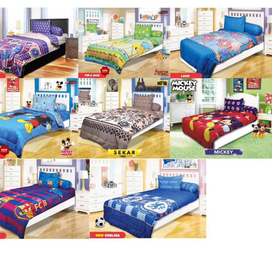 ♗ Sprei My Love Motif Anak/Kids Cartoon Network & Disney & Bola - Ukuran 100x200 ➫
