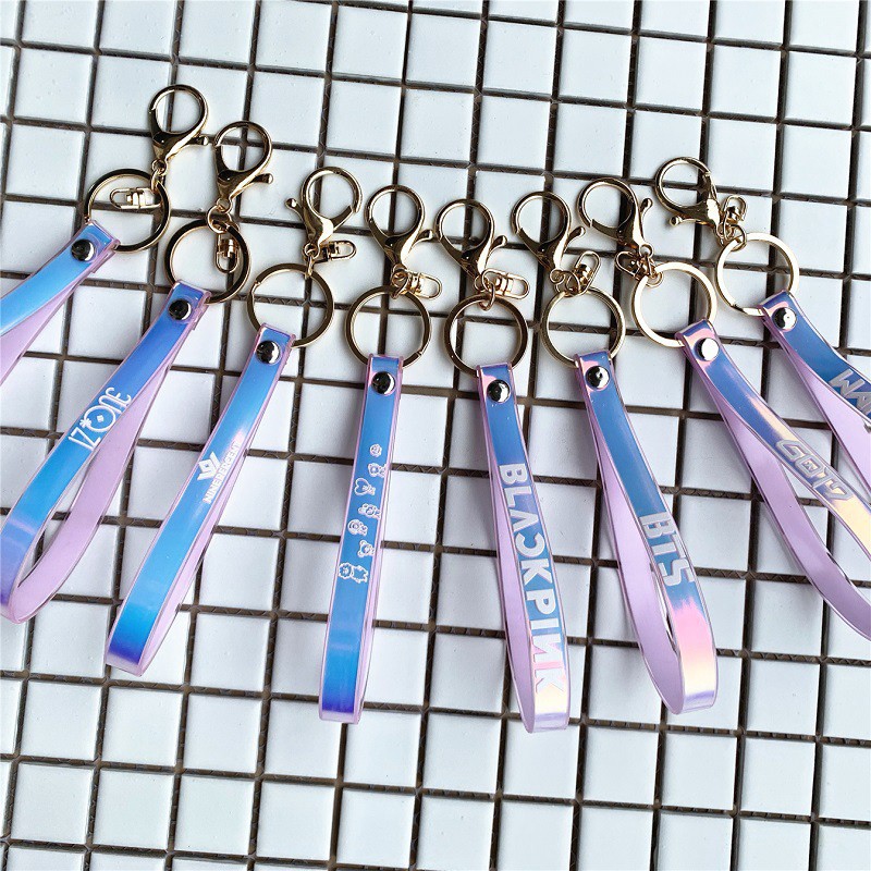 BTS BLACKPINK IZONE GOT7 EXO Keychain Laser Phone Lanyard