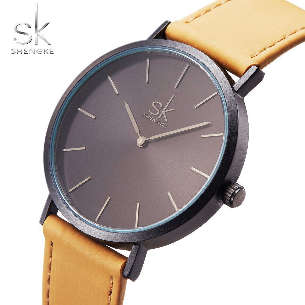 SHENGKE 0036 Jam Tangan Wanita Analog Tali Kulit WK-SBY