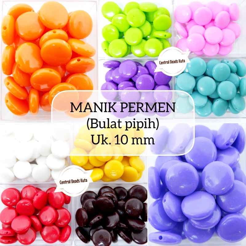 (50gram-10mm) MANIK PERMEN 10mm / MANIK CANDY /MANIK BULAT PIPIH