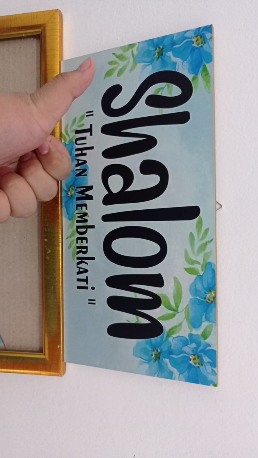 Hiasan Dinding Rohani Shalom Walldecor Nasrani Kristen Katolik Poster Kayu Salam Shalom