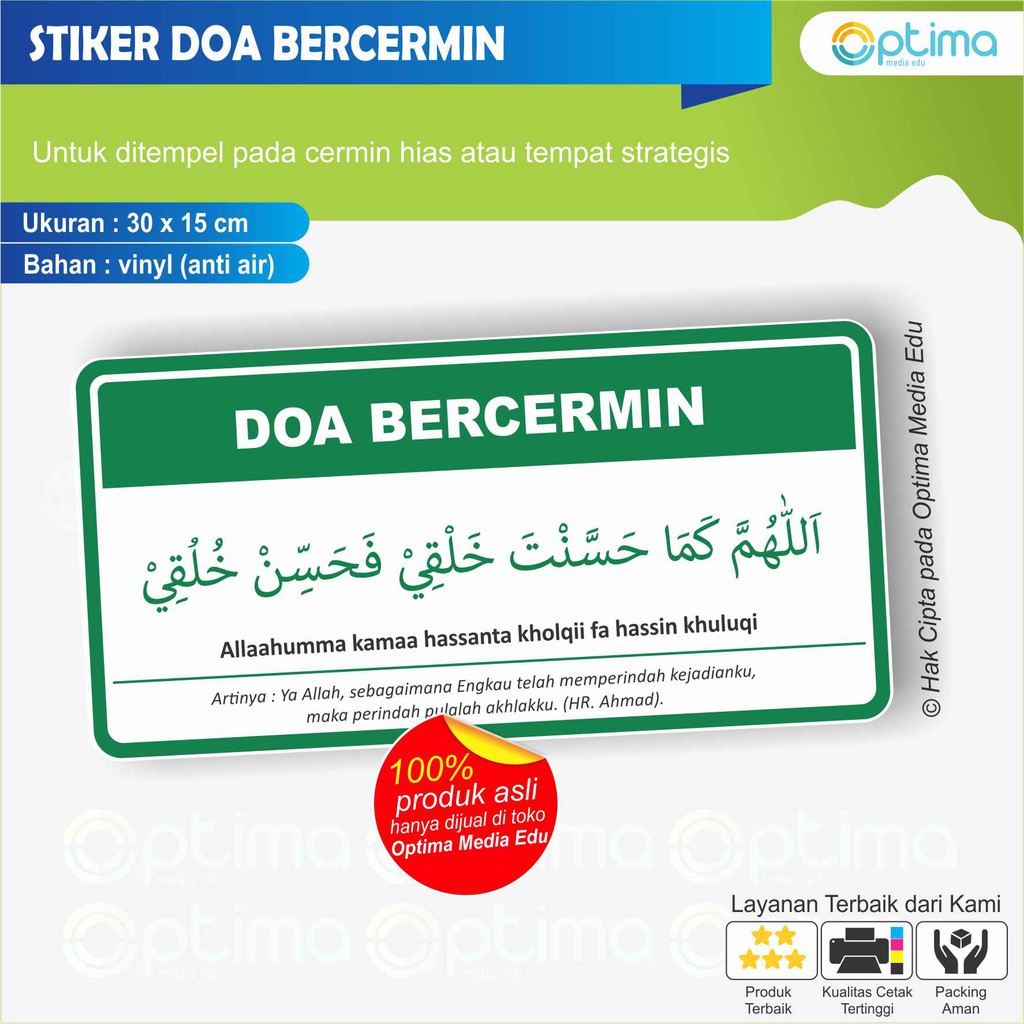 

STIKER tulisan DOA BERCERMIN