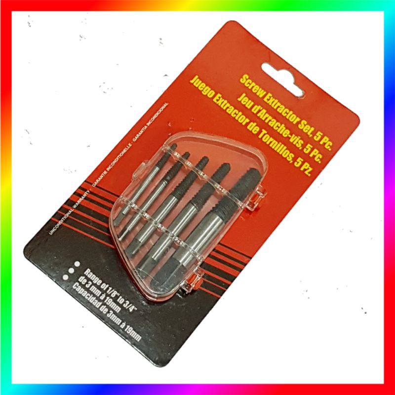 TAP BALIK SCREW EXTRACTOR 5 PCS SET 3 - 19 MM