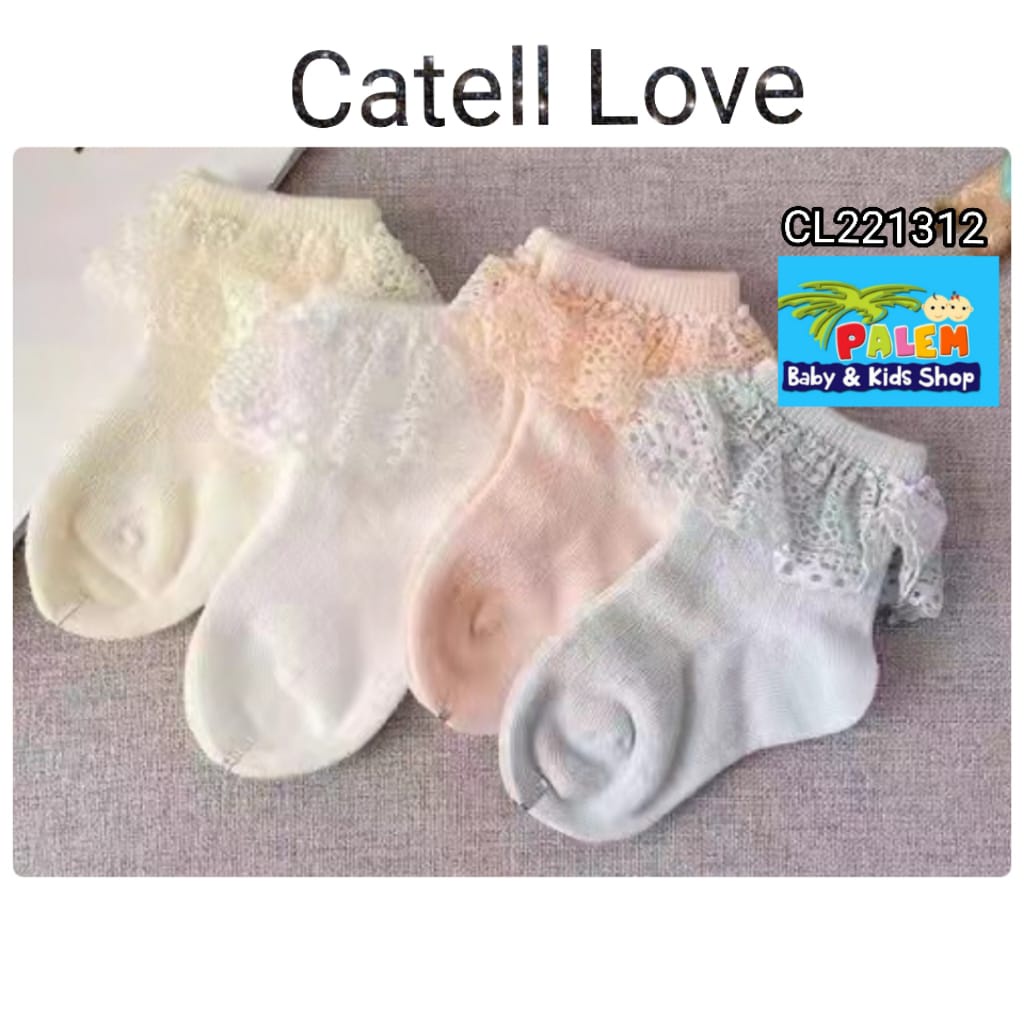 Catell Love Shock / Kaos Kaki Renda bayi perempuan Newborn