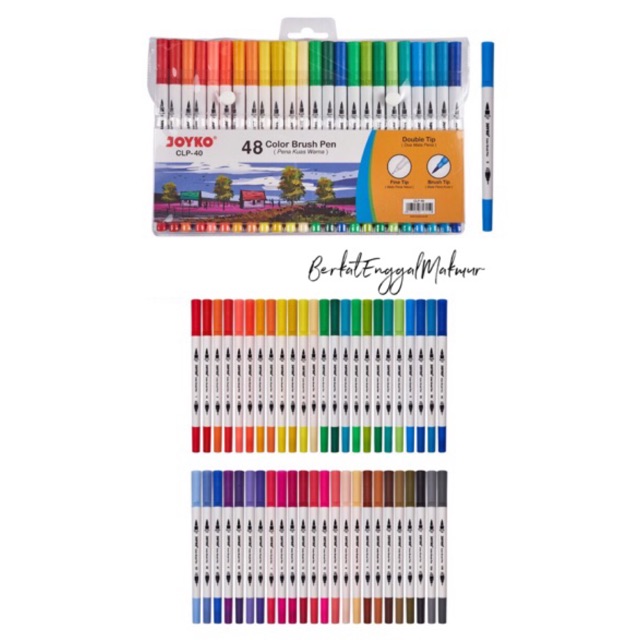 

48 Color Brush Pen Joyko CLO-40 Double Tip