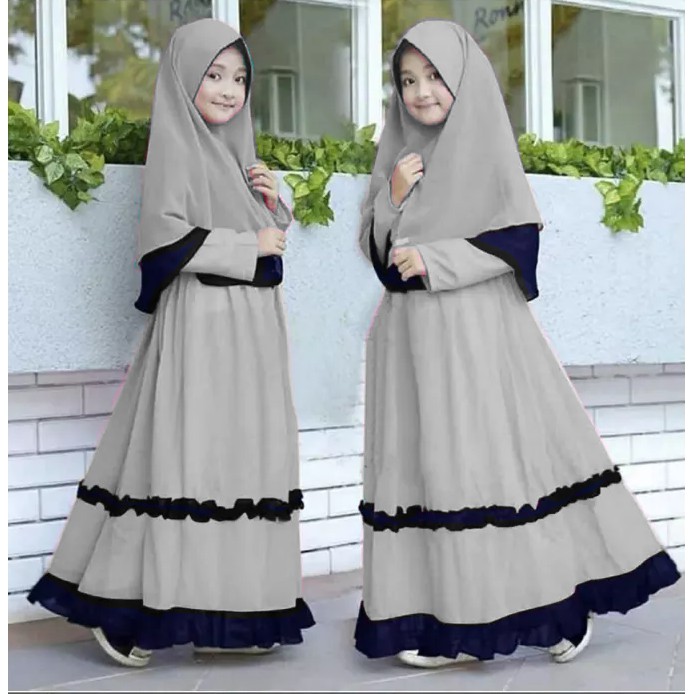 Gamis Anak Perempuan Kitty Kids FREE HIJAB Untuk Anak Usia 2 -15 Tahun Moscrepe