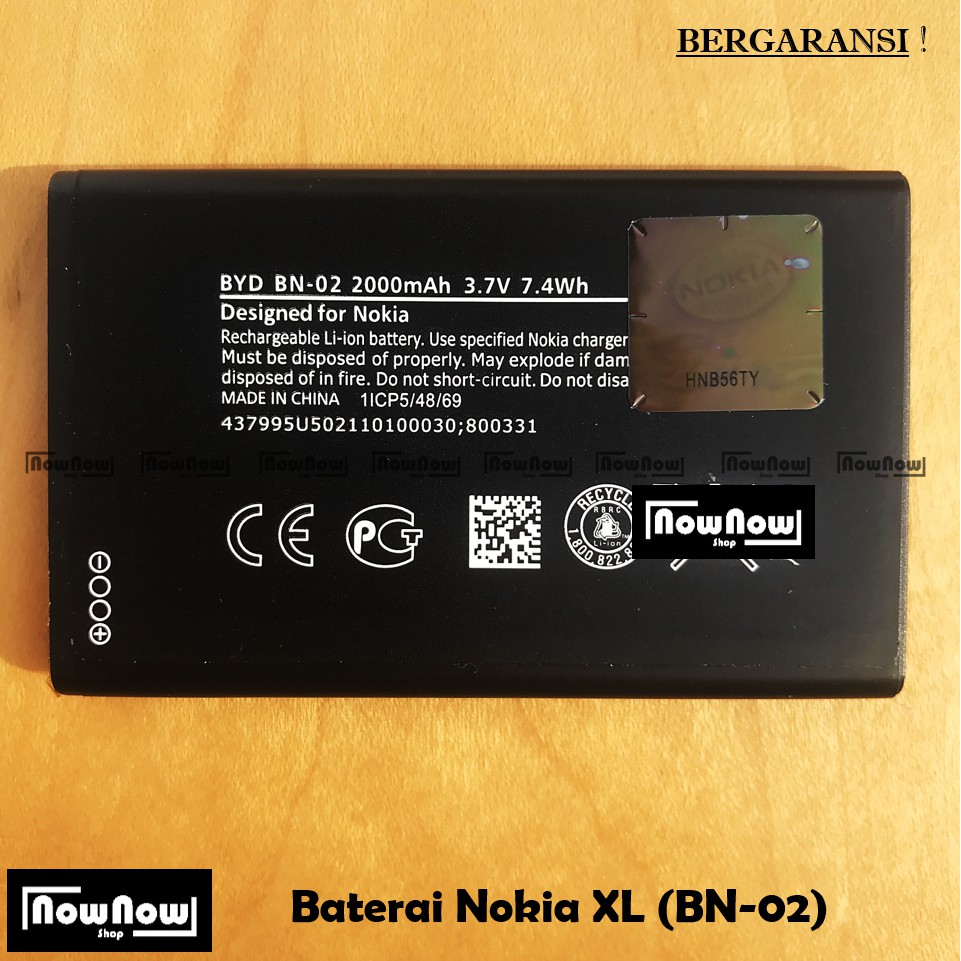 Baterai Nokia XL BN-02 Original Batre Batrai Battery HP BYD