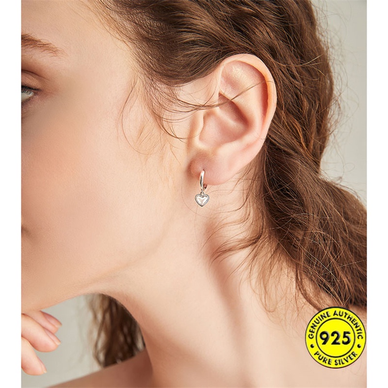 Anting Tusuk Asimetris Bahan Sterling Silver 925 Untuk Wanita