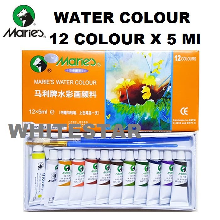 

cat air / water color maries set 12 warna
