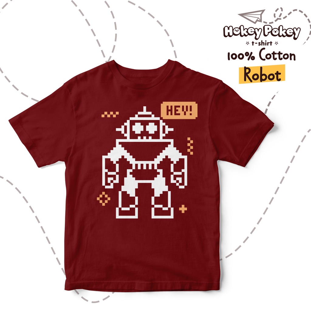 Baju Kaos T Shirt Anak Laki Laki Katun Combed Motif Robot