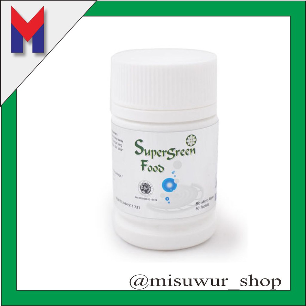 Suplemen imunitas tubuh Supergreen Food / sgf 50 Tabs KK Indonesia Original