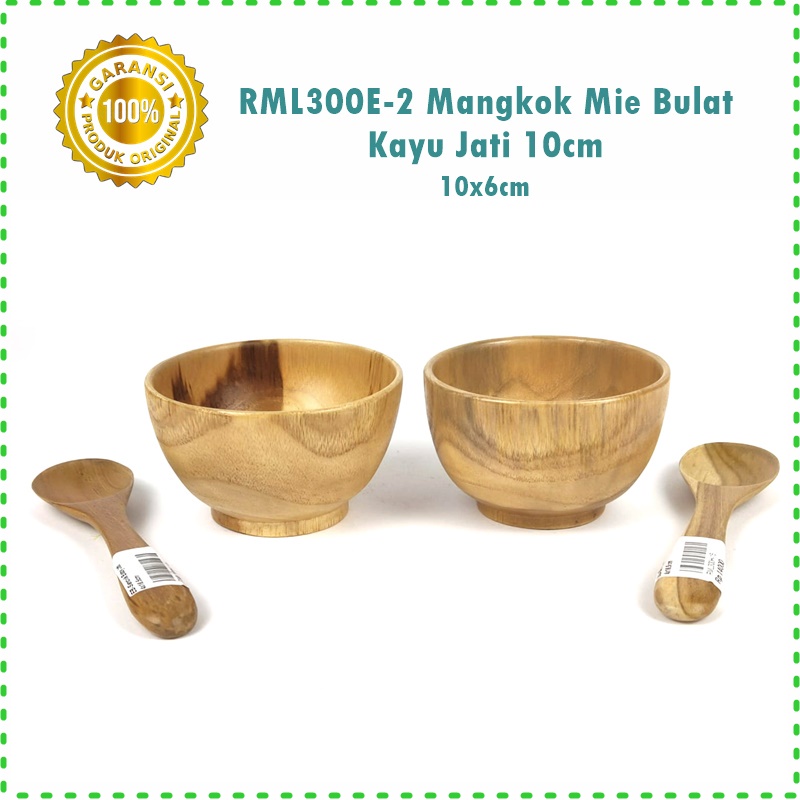 Mangkok Mie Bulat Kayu Jati 10cm &amp; 12cm