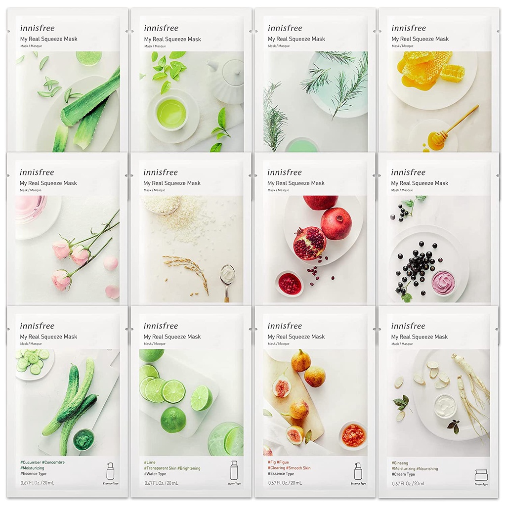 Real Nature Mask Sheet All Variants Masker Wajah Natural / My Real Squeeze Mask