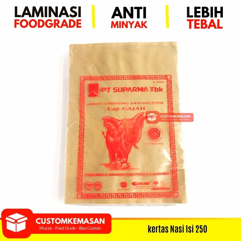 Kertas Nasi Coklat 250 Lembar / Kertas Pembungkus Nasi / Alas Nasi Coklat / Kertas Nasi Goreng