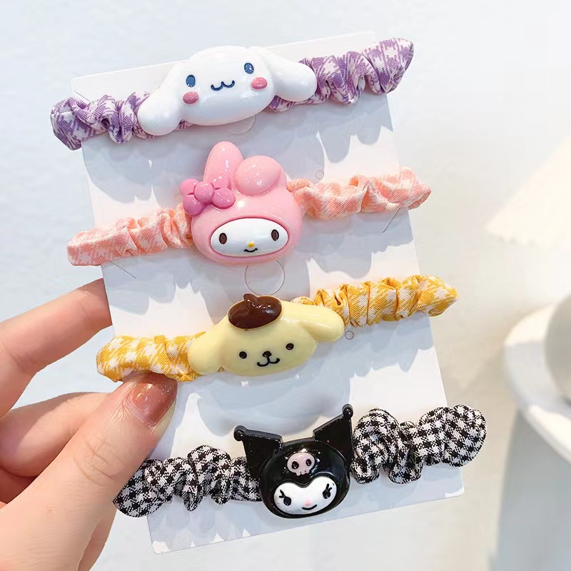 Srunchie Rambut Wanita Cartoon Elastis Daily Fashion Import - Ikat Rambut Cartoon / Ikat Rambut Sanrio/ Jepit rambut Sanrio/ Aksesoris Rambut Sanrio