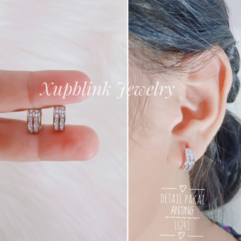 Anting Titanium Silver Wanita Super Mewah