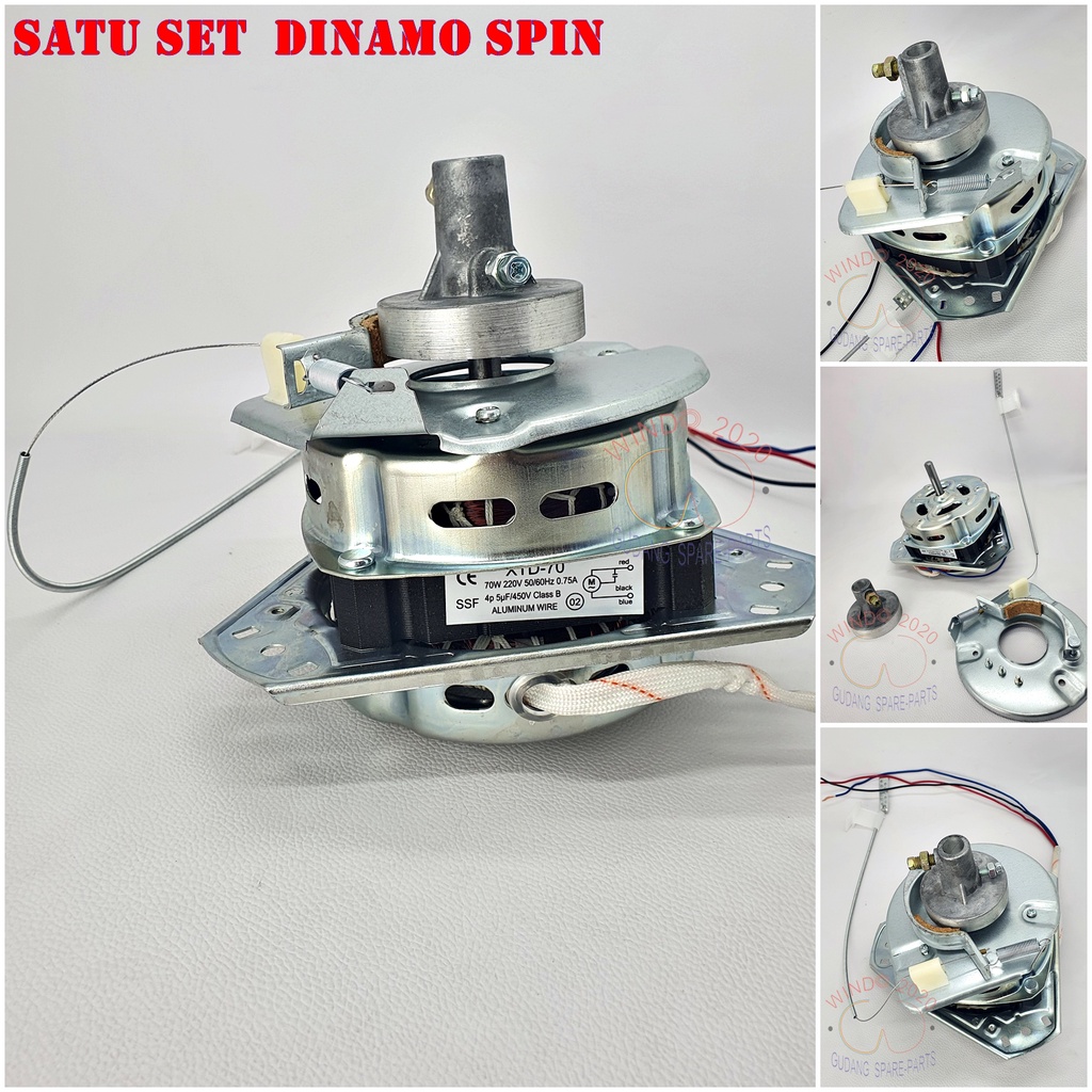 [ JUAL SET ] MOTOR DINAMO SPIN PENGERING MESIN CUCI 2 TABUNG SET UNIVERSAL MULTI