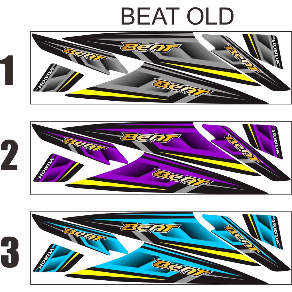 STIKER MOTIF STRIPING HONDA BEAT KARBU VARIASI RACING GRAFIS 3 VARIASI SIMPLE MOTIF BARU UNGU/BIRU/A