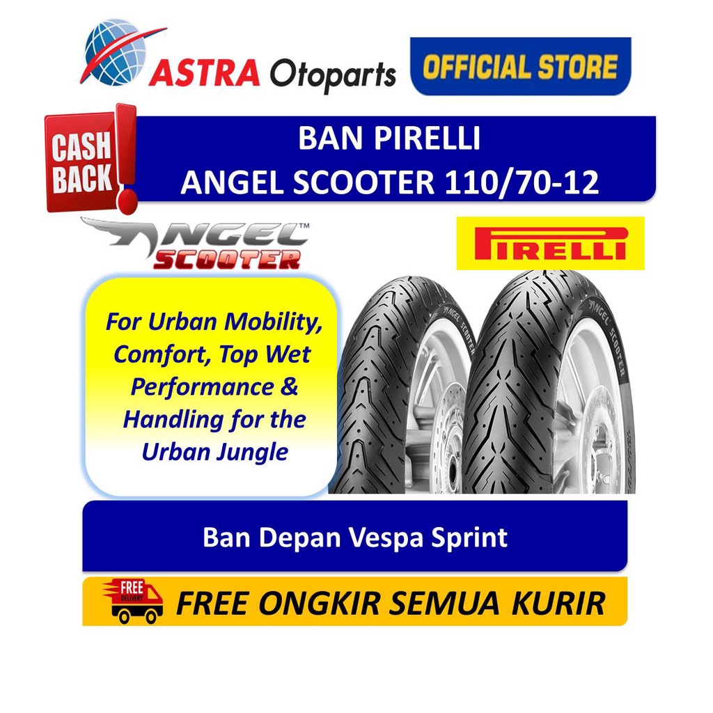 Pirelli Angel Scooter 110/70-12TL 47P AngScF – Ban Depan Vespa (2769500)