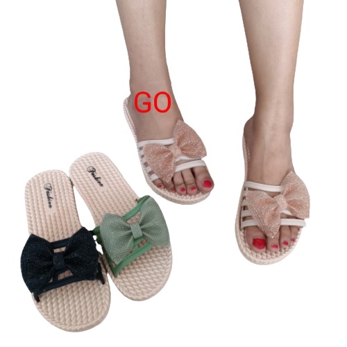 gos Import TALI 4 PITA BLING-BLING Sandal Wanita Murah Slip Casual Teplek Sendal Cewek Flat