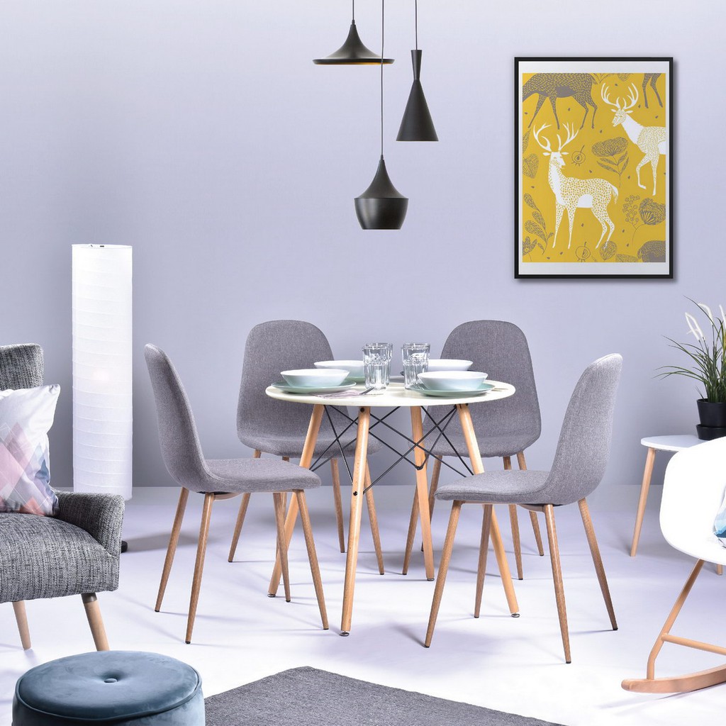 

JYSK Set Meja Makan Dining Set Chad 80X80X72 Grey