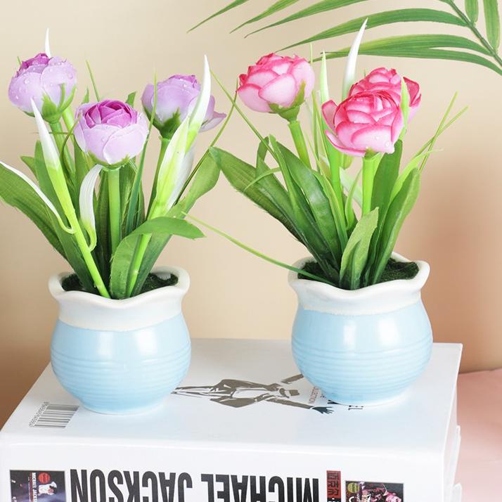 HEMAT BESAR Homes Bunga Hias bunga hiasan tanaman kaktus hias dengan pot keramik tanaman sukulen Cer