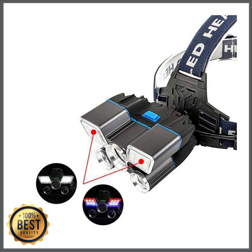 TG-SL089 Albinaly Senter Kepala Headlamp Cree XM-L2+2XPE+Red Blue LED