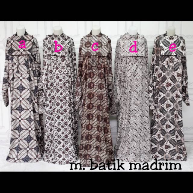 Ecer mukena terusan hadramaut batik madrim