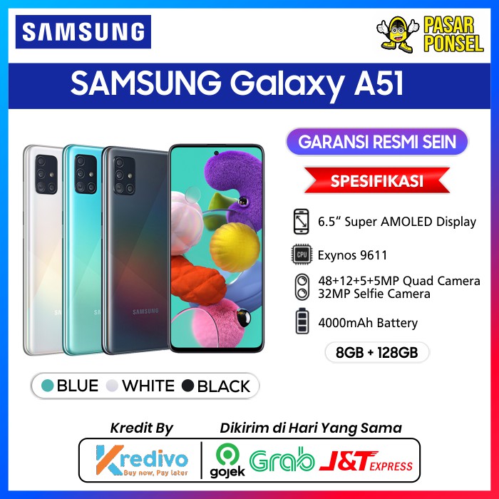 HP SAMSUNG GALAXY A51 RAM 8/128GB GARANSI RESMI TERMURAH SE SURABAYA